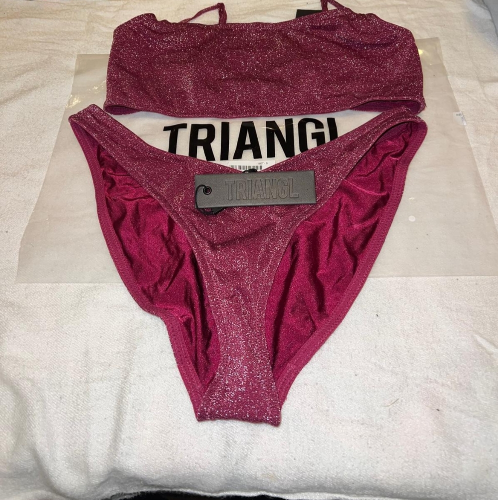 triangl swimwear Shimmery Berry Pink Bikini Set-no tag